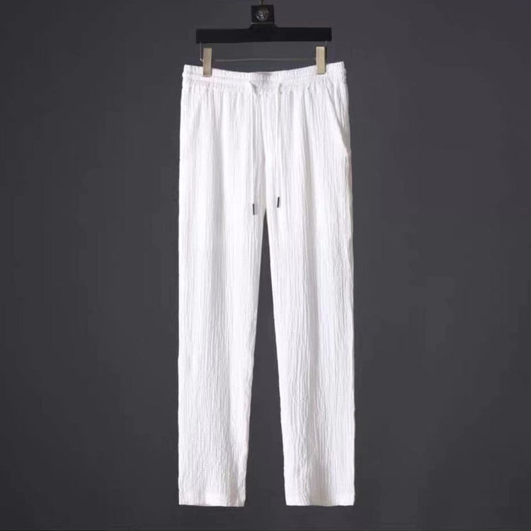 Leisure Suit Summer Loose Short Sleeve Top And Drawstring Trousers