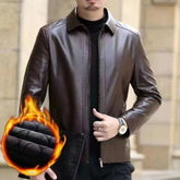 Leather Jacket Para Hombres de Edad Media - Estilo Casual y Elegante