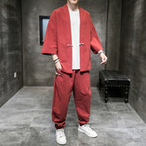 Chinese Style Linen Suit Men&