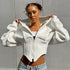 Zipper Hoodie Cardigan Moda Y2K Callejera para Mujeres