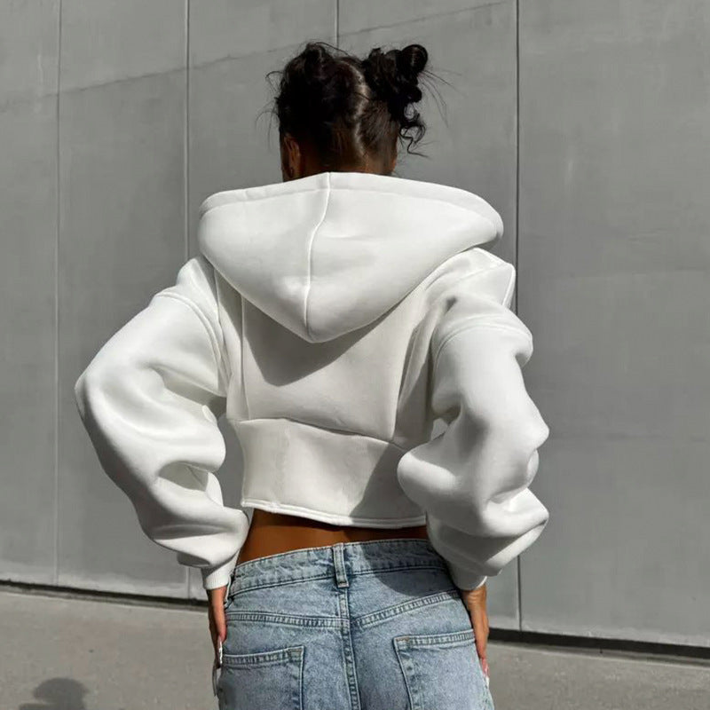 Zipper Hoodie Cardigan Moda Y2K Callejera para Mujeres