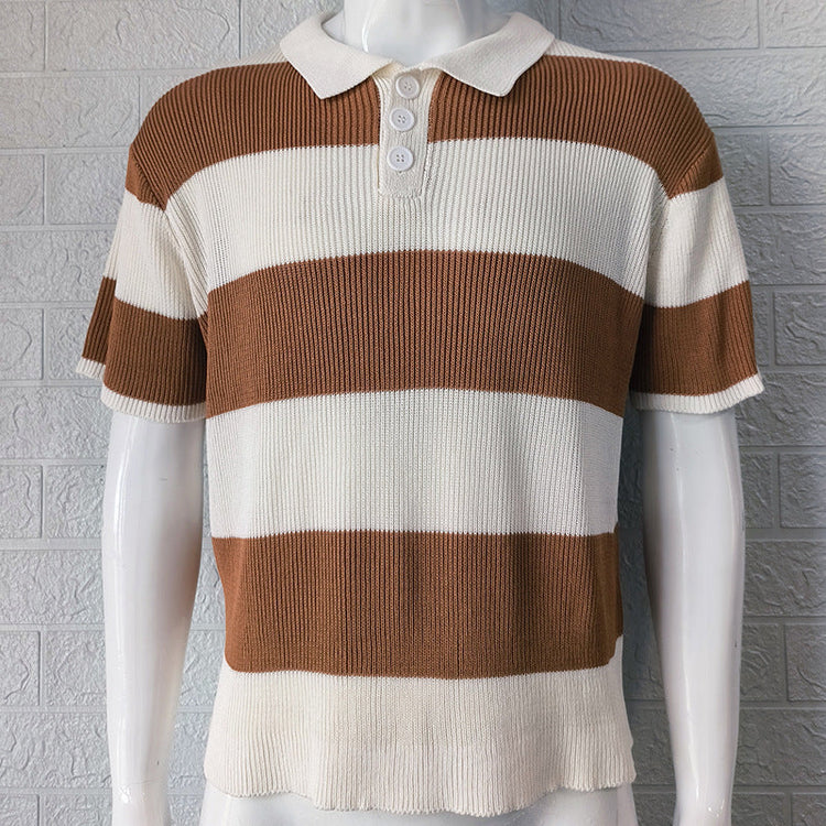 Mens Clothing Summer Fashion Lapel Sweater Short Sleeve Men Clothing Wears