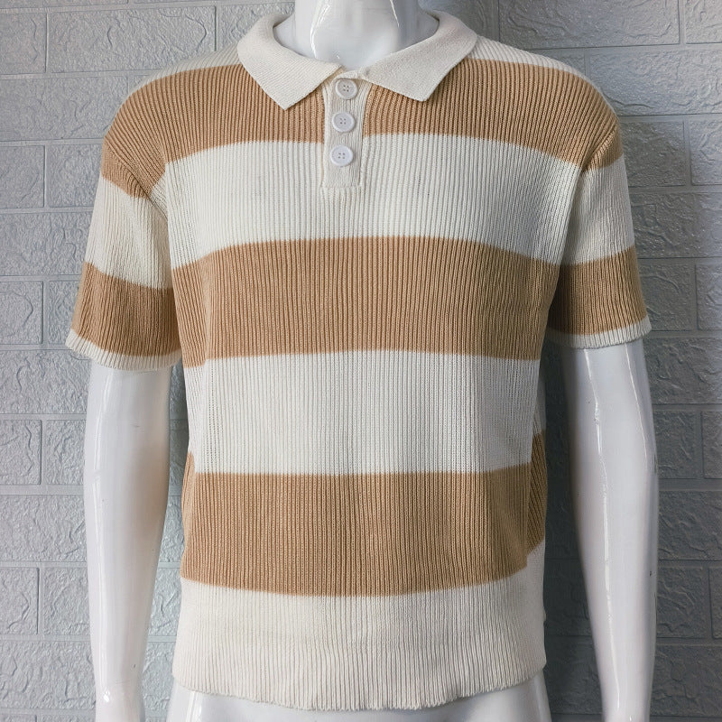 Mens Clothing Summer Fashion Lapel Sweater Short Sleeve Men Clothing Wears