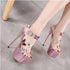 Bow Open-toe Sandals All-match Stiletto Sexy Super High Heels