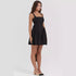 Square Neck Sleeveless Dress With Backless Bow Design Summer Fashion Slim Short