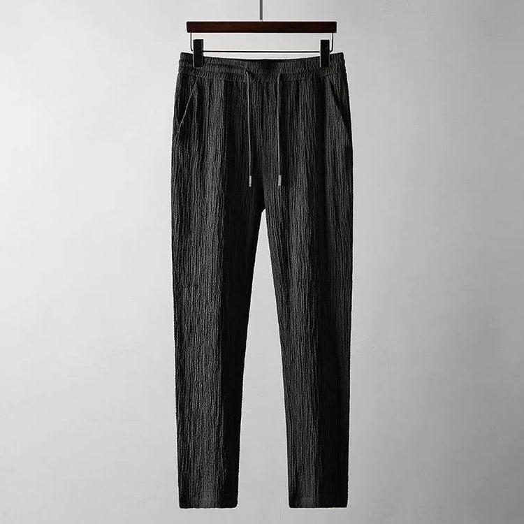 Leisure Suit Summer Loose Short Sleeve Top And Drawstring Trousers 