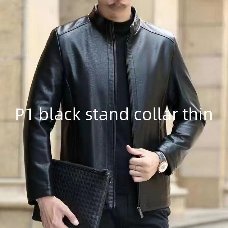 Leather Jacket Para Hombres de Edad Media - Estilo Casual y Elegante