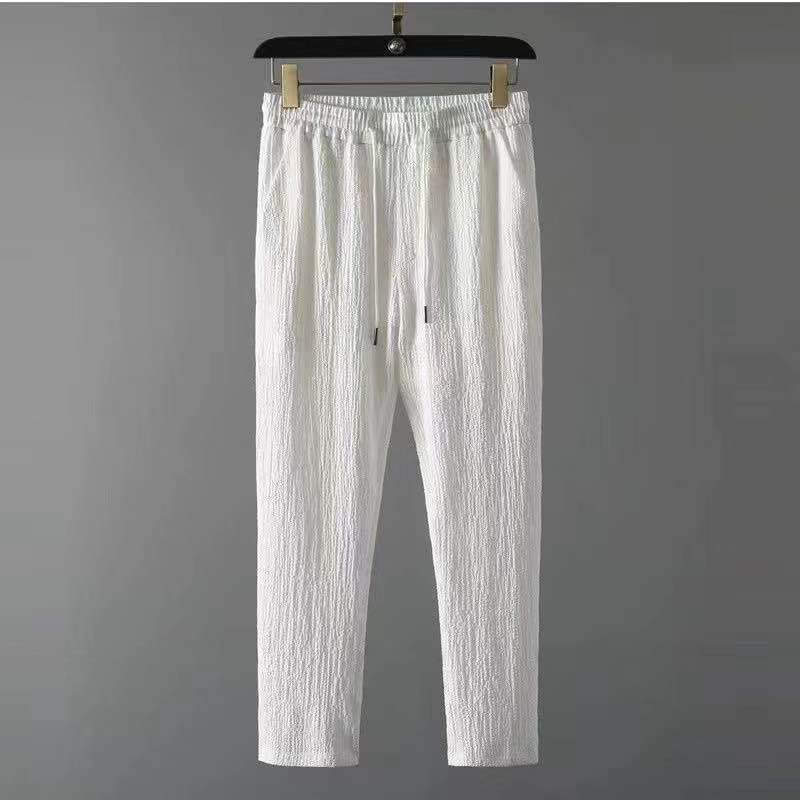 Leisure Suit Summer Loose Short Sleeve Top And Drawstring Trousers 
