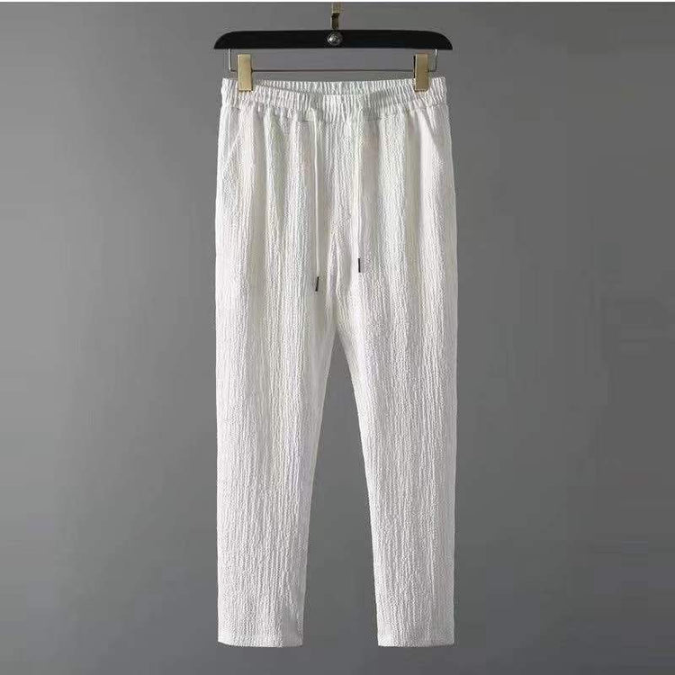 Leisure Suit Summer Loose Short Sleeve Top And Drawstring Trousers 