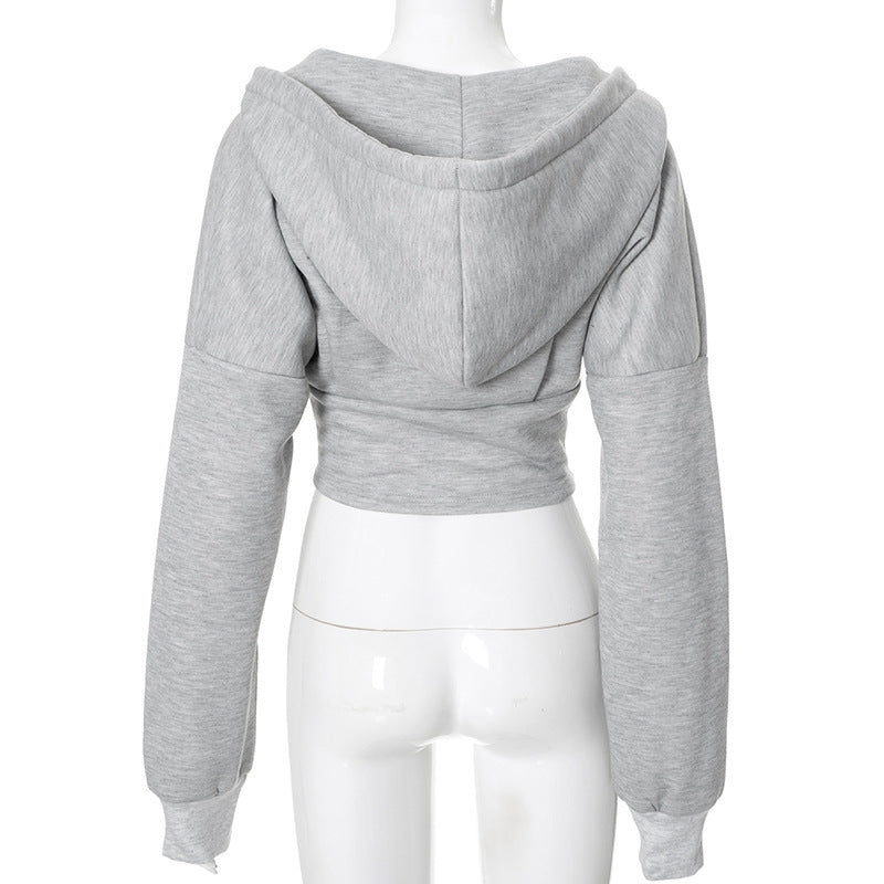 Zipper Hoodie Cardigan Moda Y2K Callejera para Mujeres