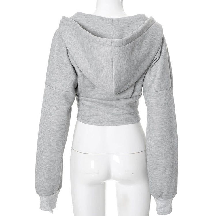 Zipper Hoodie Cardigan Moda Y2K Callejera para Mujeres