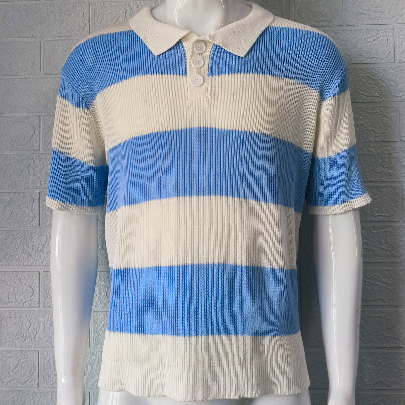 Mens Clothing Summer Fashion Lapel Sweater Short Sleeve Men Clothing Wears