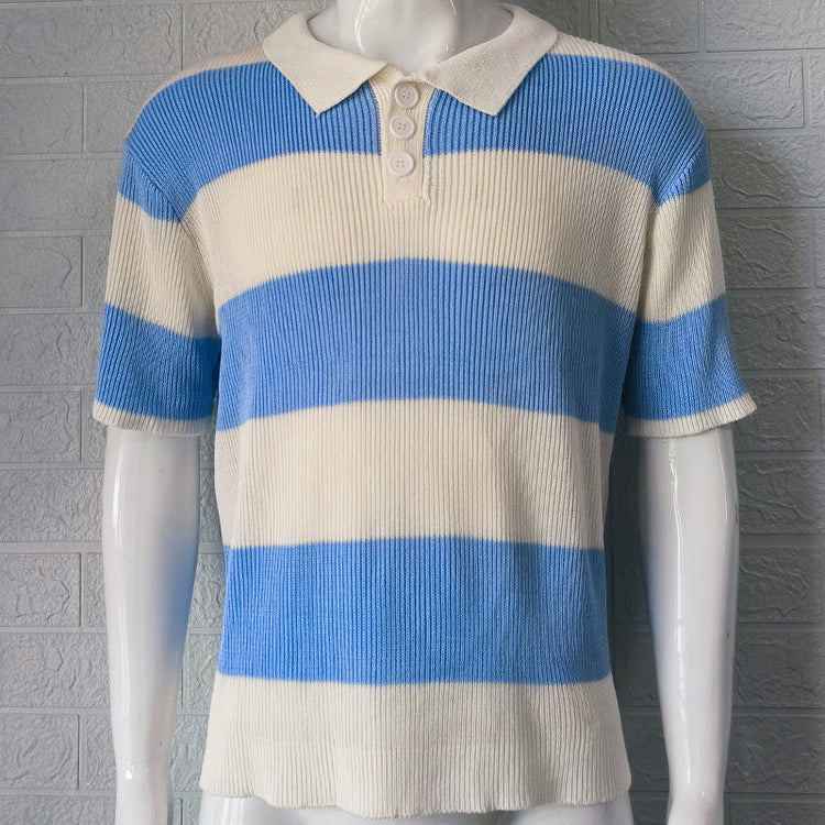 Mens Clothing Summer Fashion Lapel Sweater Short Sleeve Men Clothing Wears