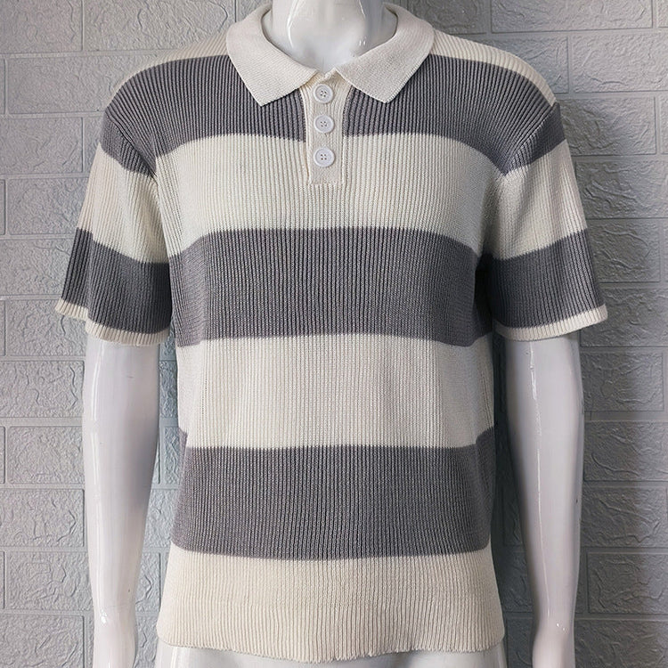 Mens Clothing Summer Fashion Lapel Sweater Short Sleeve Men Clothing Wears